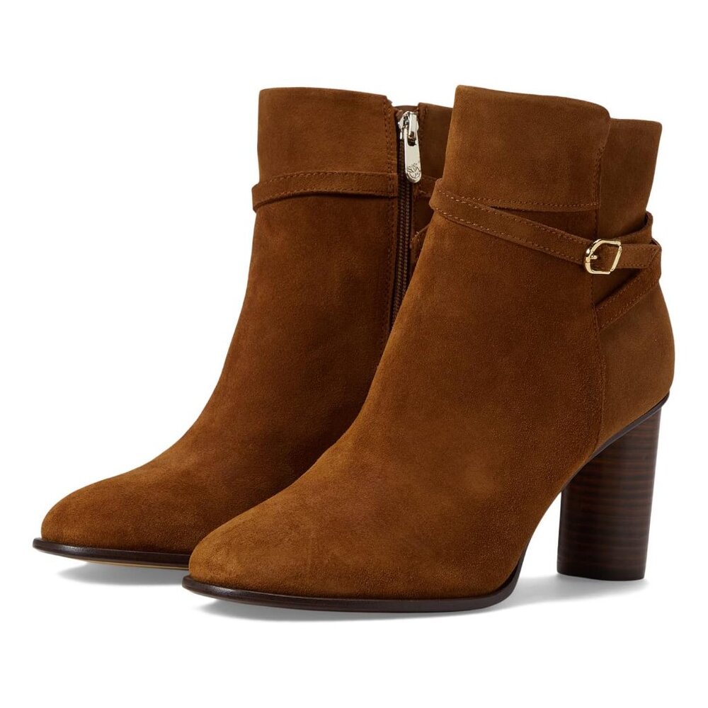 Draper James Brown Ankle Booties with Block Heel